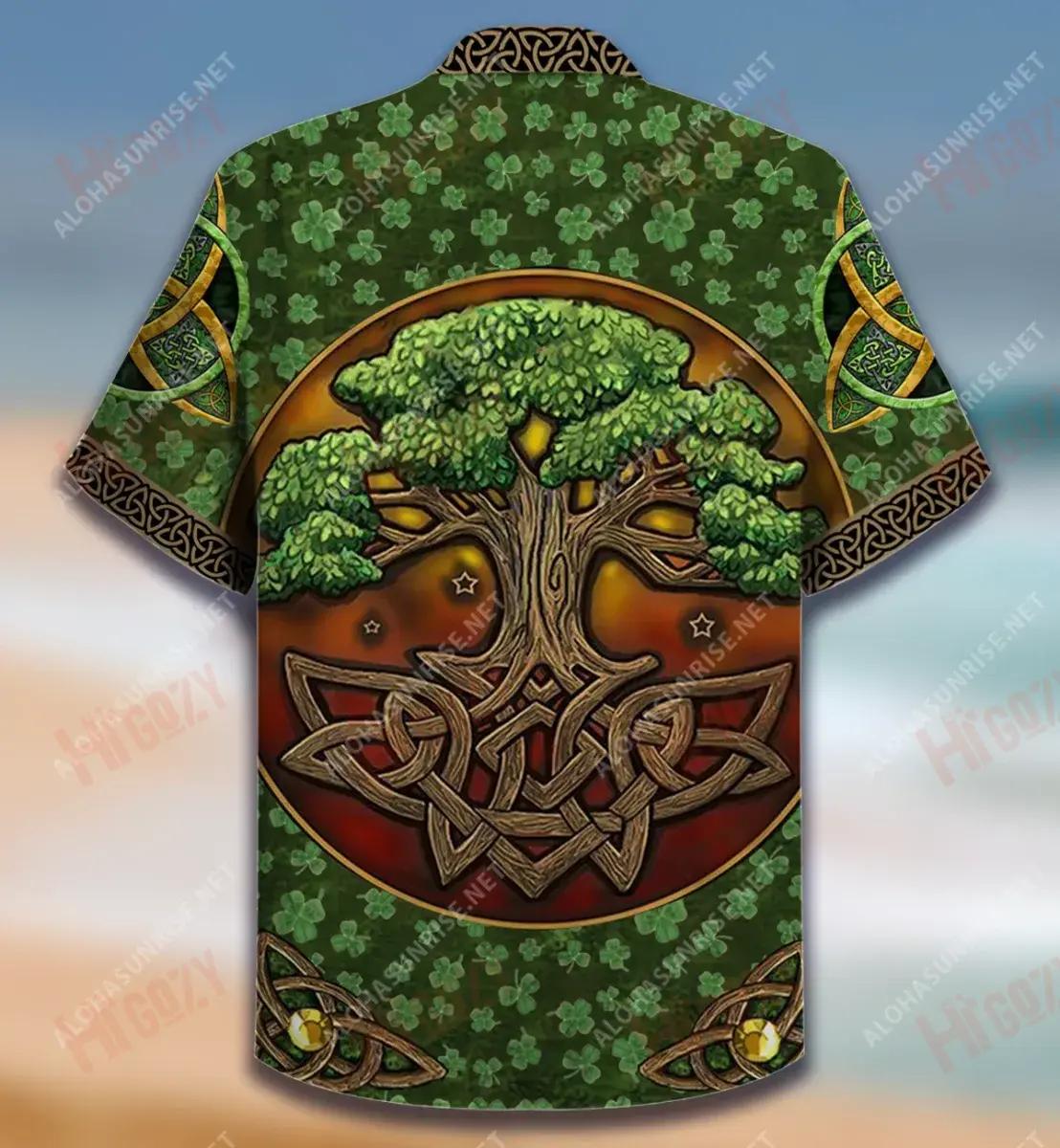 Irish Tree Of Life Short Hawaiian Shirt Summer Tropical Shirts Hawaiian Crazy Shirts Funny Hawaiian Shirts, Hawaiian Shirt Gift, Christmas Gift