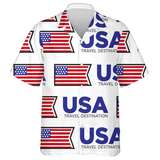 National Flag USA Travel Destination Stars And Stripes Hawaiian Shirt, Hawaiian Shirt Gift, Christmas Gift