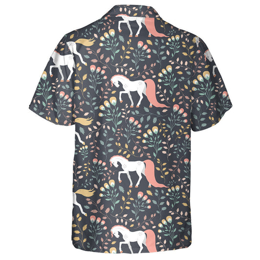 Beautiful Horses On A Background Of Flowers And Plants Hawaiian Shirt, Hawaiian Shirt Gift, Christmas Gift