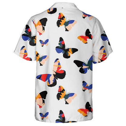 Spring Theme Abstract With Red Blue Orange Butterfly Hawaiian Shirt, Hawaiian Shirt Gift, Christmas Gift