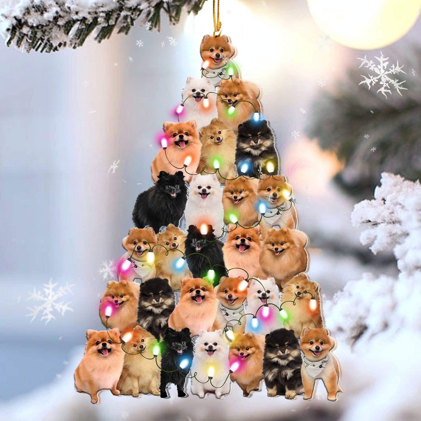 Pomeranian Lovely Tree Gift For Pomeranain Lover Gift For Dog Mom Ornament,Christmas Gift,Christmas Decoration