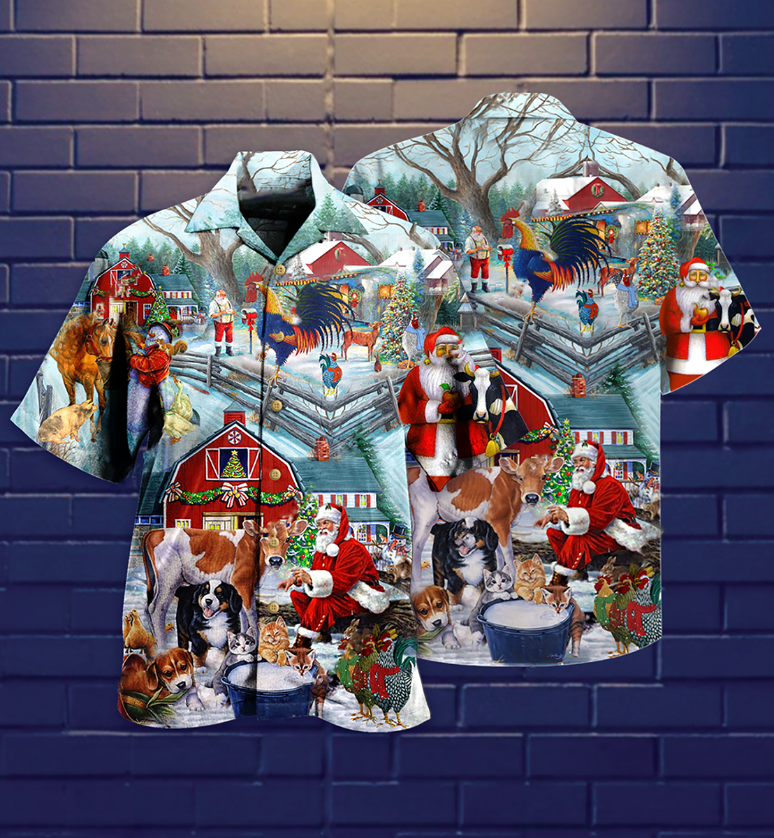 Christmas Love Animals - Hawaiian Shirt__Hawaiian Shirt Gift, Christmas Gift