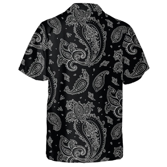 Hand Drawing Paisley Themed Pattern On Black Background Hawaiian Shirt, Hawaiian Shirt Gift, Christmas Gift