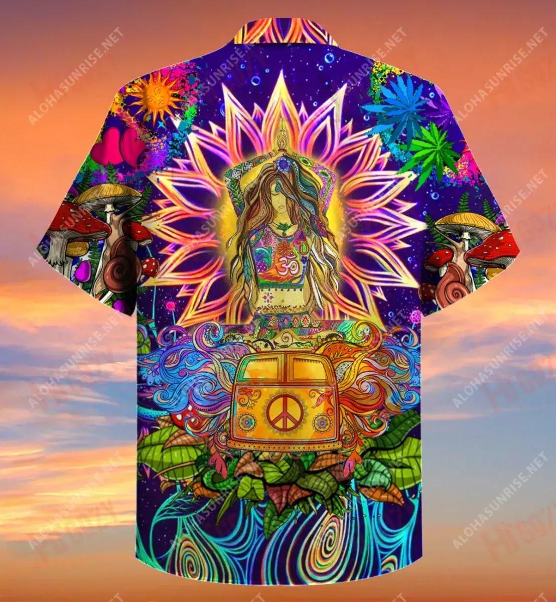 Style Yoga Hippie On Trip Short Hawaiian Shirt Summer Tropical Shirts Hawaiian Crazy Shirts Hawaiian Shirt Pattern, Hawaiian Shirt Gift, Christmas Gift