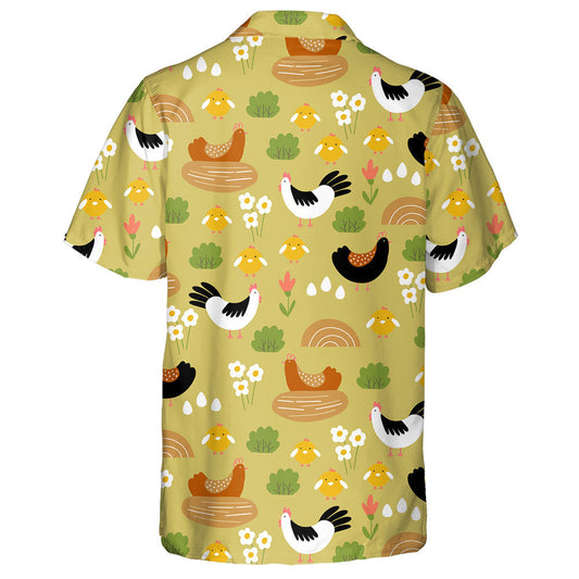 Funny Farm With Hen Chicken Egg And Plant Hawaiian Shirt, Hawaiian Shirt Gift, Christmas Gift