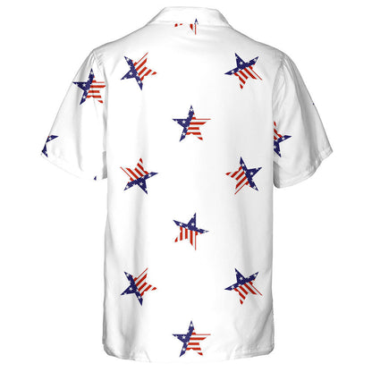 Minimalism Style Independence Day USA Flag Stars Hawaiian Shirt, Hawaiian Shirt Gift, Christmas Gift
