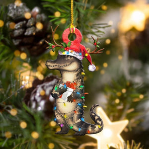 Alligator Christmas Lights Shape Ornament, Christmas Ornament Gift, Christmas Gift, Christmas Decoration