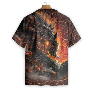 3D Dragon Lava In Volcano Design Hawaiian Shirt, Hawaiian Shirt Gift, Christmas Gift