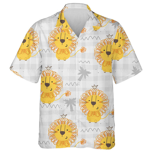 Beautiful Lion With Crown And Small Coconut Tree Hawaiian Shirt, Hawaiian Shirt Gift, Christmas Gift
