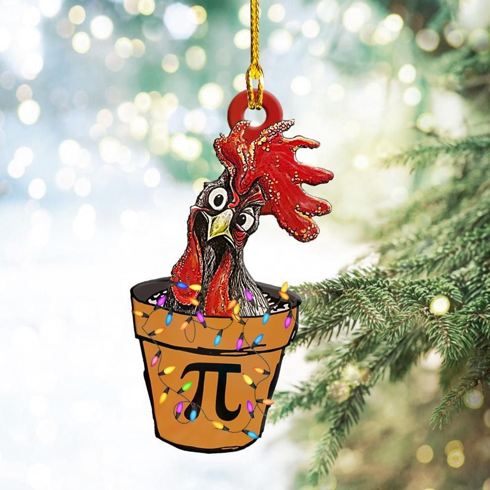 Chicken Pot Pi Shape Ornament, Happy Christmas Ornament, Christmas Gift, Christmas Decoration