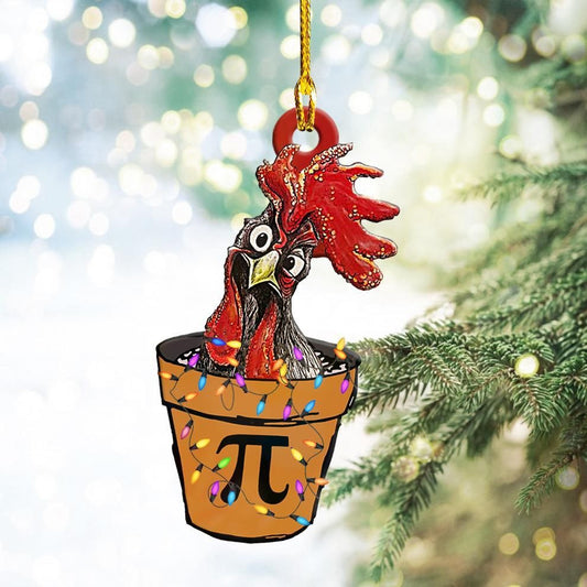 Chicken Pot Pi Shape Ornament, Happy Christmas Ornament, Christmas Gift, Christmas Decoration