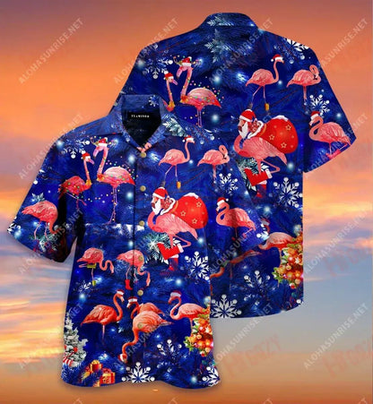 Be A Flamingo At Pinky Christmas Short Hawaiian Shirt Vacation Aloha Shirt Custom Hawaiian Shirts Hawaiian Shirt Pattern, Christmas Gift