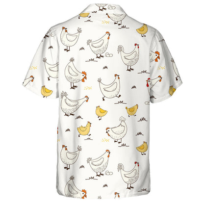 Funny Hen And Cute Little Chicken With Egg Hawaiian Shirt, Hawaiian Shirt Gift, Christmas Gift