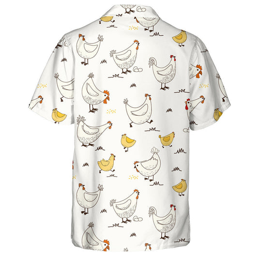 Funny Hen And Cute Little Chicken With Egg Hawaiian Shirt, Hawaiian Shirt Gift, Christmas Gift