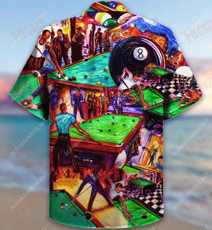 Rack 'Em Up Billard Unisex Hawaiian Shirt Summer Short Sleeve Custom Hawaiian Shirts Hawaiian Shirts For Men, Hawaiian Shirt Gift, Christmas Gift