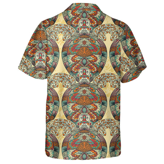 Turtle Decorated With Oriental Ornaments Vintage Colorful Hawaiian Shirt, Hawaiian Shirt Gift, Christmas Gift