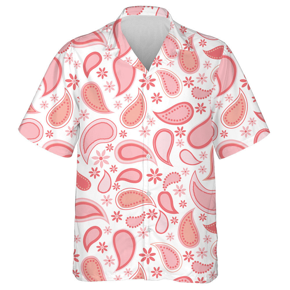 Beautiful Paisley And Small Flowers In Pink Design Hawaiian Shirt, Hawaiian Shirt Gift, Christmas Gift