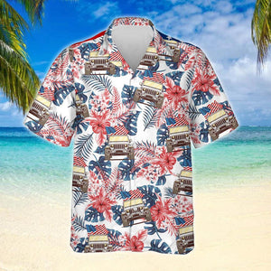 Awesome Jeep American Patriot Design Hawaiian Shirt, Hawaiian For Gift