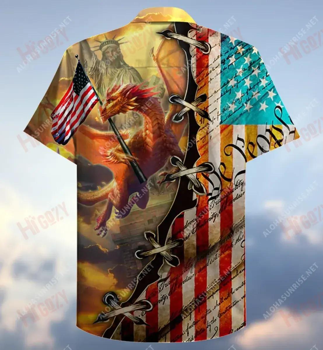 This Flag Is Guarded By Dragons Unisex Hawaiian Shirt Summer Short Sleeve Vintage Hawaiian Shirts Hawaiian Shirt Pattern, Hawaiian Shirt Gift, Christmas Gift