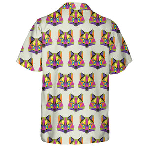 Abstract Colored Polygonal Triangle Geometric Wolf Hawaiian Shirt, Hawaiian Shirt Gift, Christmas Gift