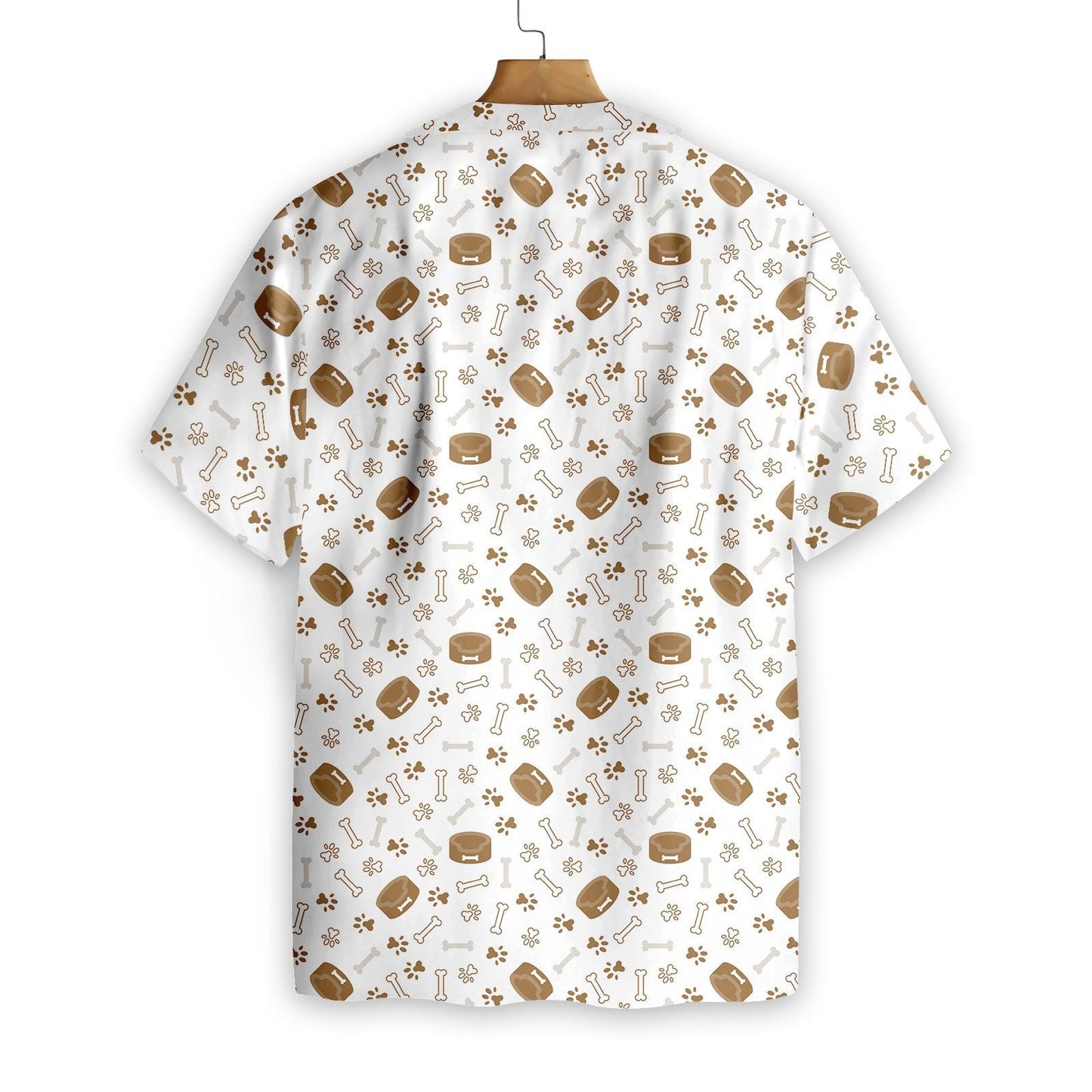Dog Bone And Bowl On White Background Hawaiian Shirt, Hawaiian Shirt Gift, Christmas Gift