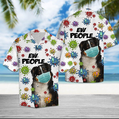 Australian Shepherd Wearing Mask Ew People Pattern Hawaiian Shirt, Hawaiian Shirt Gift, Christmas Gift