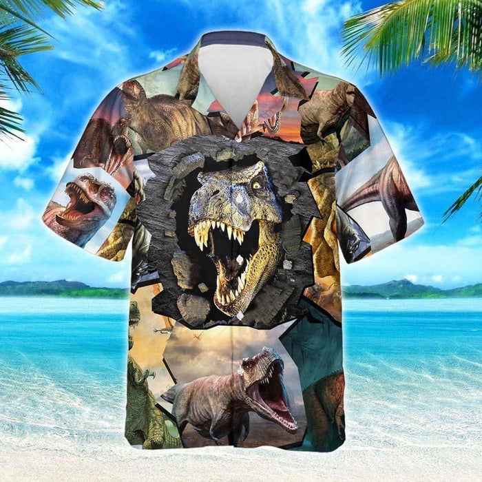 Wild Life Of T-Rex Dinosaur Design Hawaiian Shirt, Hawaiian Shirt Gift, Christmas Gift