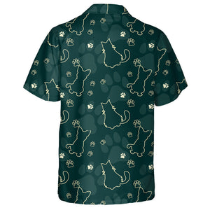 Animal Style Cat And Dog Silhouettes Hawaiian Shirt, Hawaiian For Gift