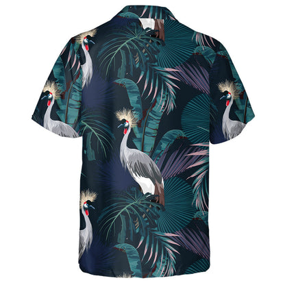 Tropical Night Wild With Birds And Tropical Tree Hawaiian Shirt, Hawaiian Shirt Gift, Christmas Gift