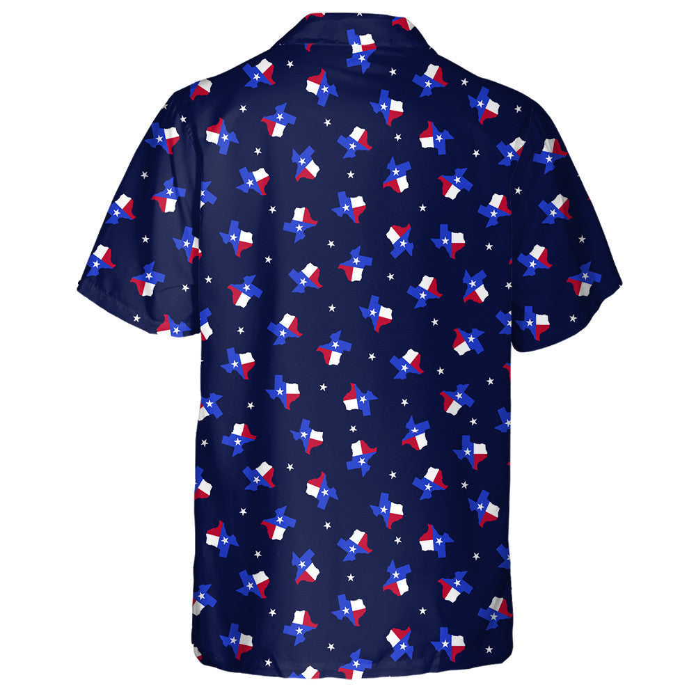 Map Of Texas State Flag Dark Blue Background Hawaiian Shirt, Hawaiian Shirt Gift, Christmas Gift