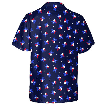 Map Of Texas State Flag Dark Blue Background Hawaiian Shirt, Hawaiian Shirt Gift, Christmas Gift