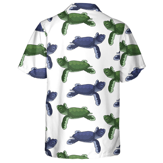 Blue And Green Turtles Isolated On White Background Hawaiian Shirt, Hawaiian Shirt Gift, Christmas Gift