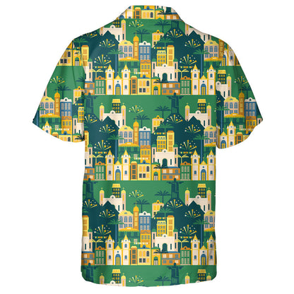 Noisy American City In The Independence Day Illustraion Hawaiian Shirt, Hawaiian Shirt Gift, Christmas Gift