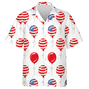 American Patriotic Balloons For Independence Day Hawaiian Shirt, Hawaiian For Gift