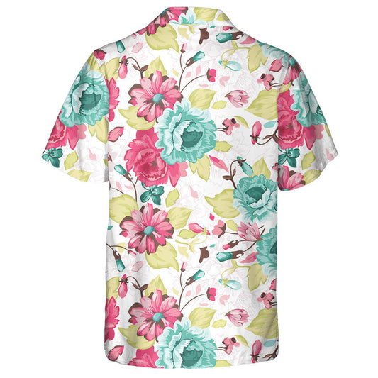 Abstract Elegance Colorful Flowers And Flying Petals Pattern Hawaiian Shirt, Hawaiian Shirt Gift, Christmas Gift