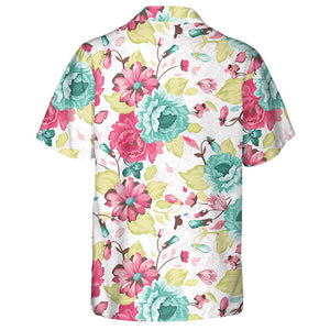 Abstract Elegance Colorful Flowers And Flying Petals Pattern Hawaiian Shirt, Hawaiian Shirt Gift, Christmas Gift