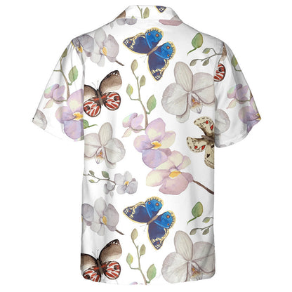 Herbal Elements With Orchids And Butterflies Hawaiian Shirt, Hawaiian For Gift