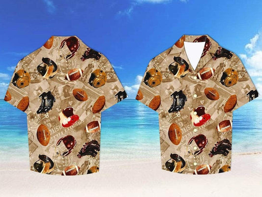 Classic Football Pattern Design Hawaiian Shirt, Hawaiian For Gift