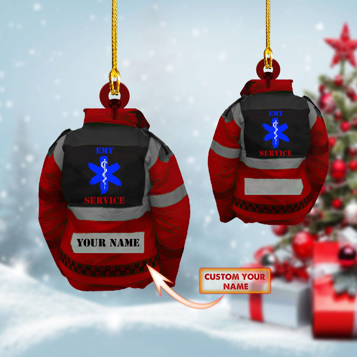 EMT EMS PARAMEDIC Ornament Red EMT Gift Car Ornament, Christmas Ornament, Christmas Gift