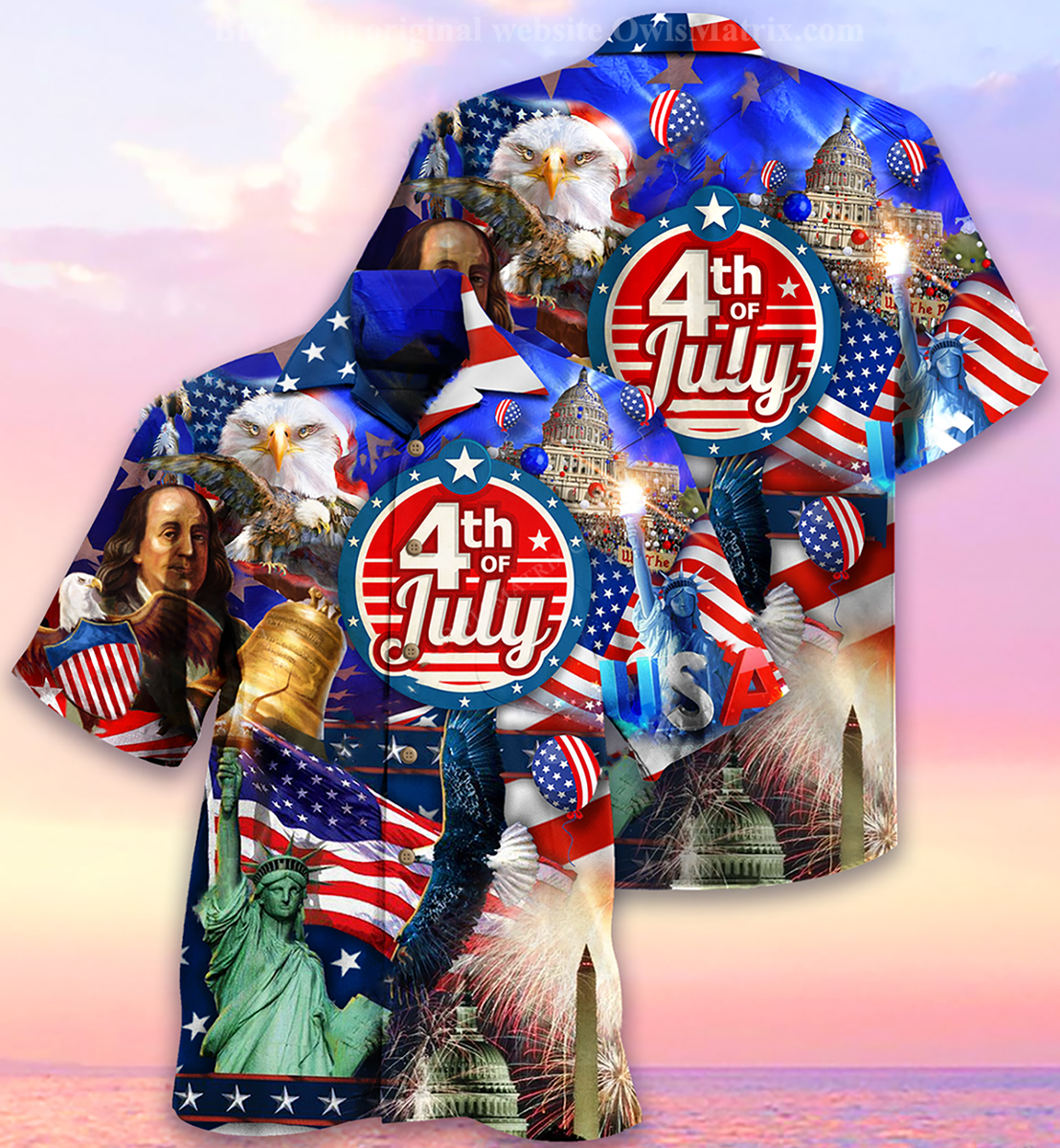 America Love July - Hawaiian Shirt, Christmas Gift