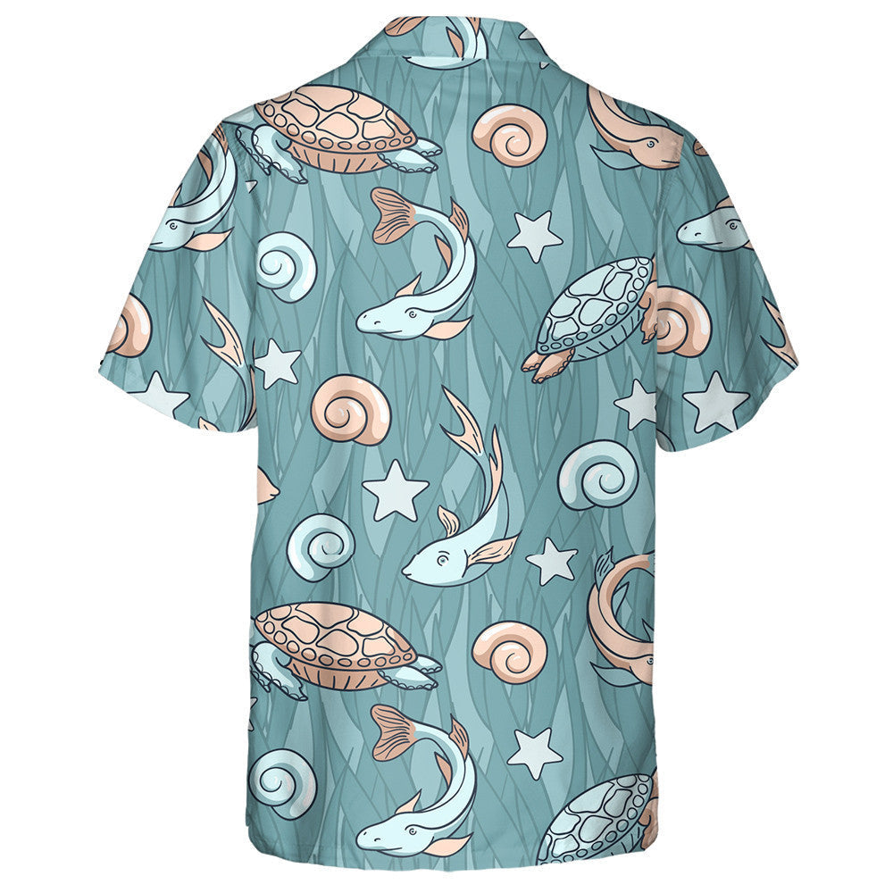 Triangle Sea Turtles Pink And Purple Vintage Style Hawaiian Shirt, Hawaiian Shirt Gift, Christmas Gift