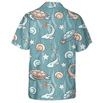Triangle Sea Turtles Pink And Purple Vintage Style Hawaiian Shirt, Hawaiian Shirt Gift, Christmas Gift