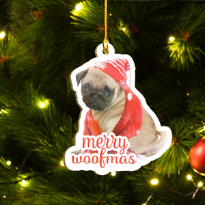 Merry Pugmas Ornaments Set, Merry Woofmas Ornaments, Funny Christmas Ornaments Family Gift Idea For Pug Lover