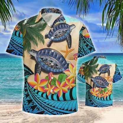 Blue Sea Turtle - Short Sleeve Shirt Vacation Aloha Shirt Tactical Hawaiian Shirt Hawaiian Shirts For Women,Hawaiian Shirt Gift, Christmas Gift