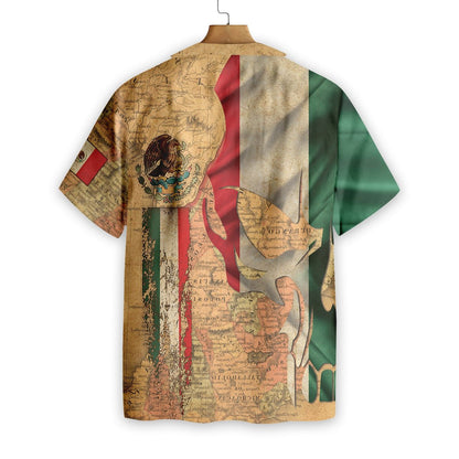Mexico Skull Map Flag Awesome Background Design Hawaiian Shirt, Hawaiian Shirt Gift, Christmas Gift