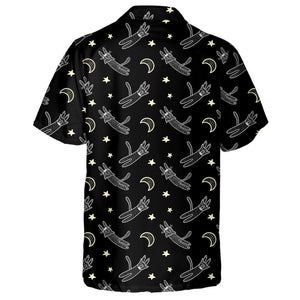 Texture With Cats On Black Background Hawaiian Shirt,Hawaiian Shirt Gift, Christmas Gift