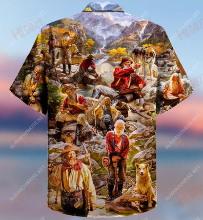 Gold Mining Unisex Hawaiian Shirt Vacation Short Sleeve Hawaiian Crazy Shirts Hawaiian Shirts For Women, Hawaiian Shirt Gift, Christmas Gift