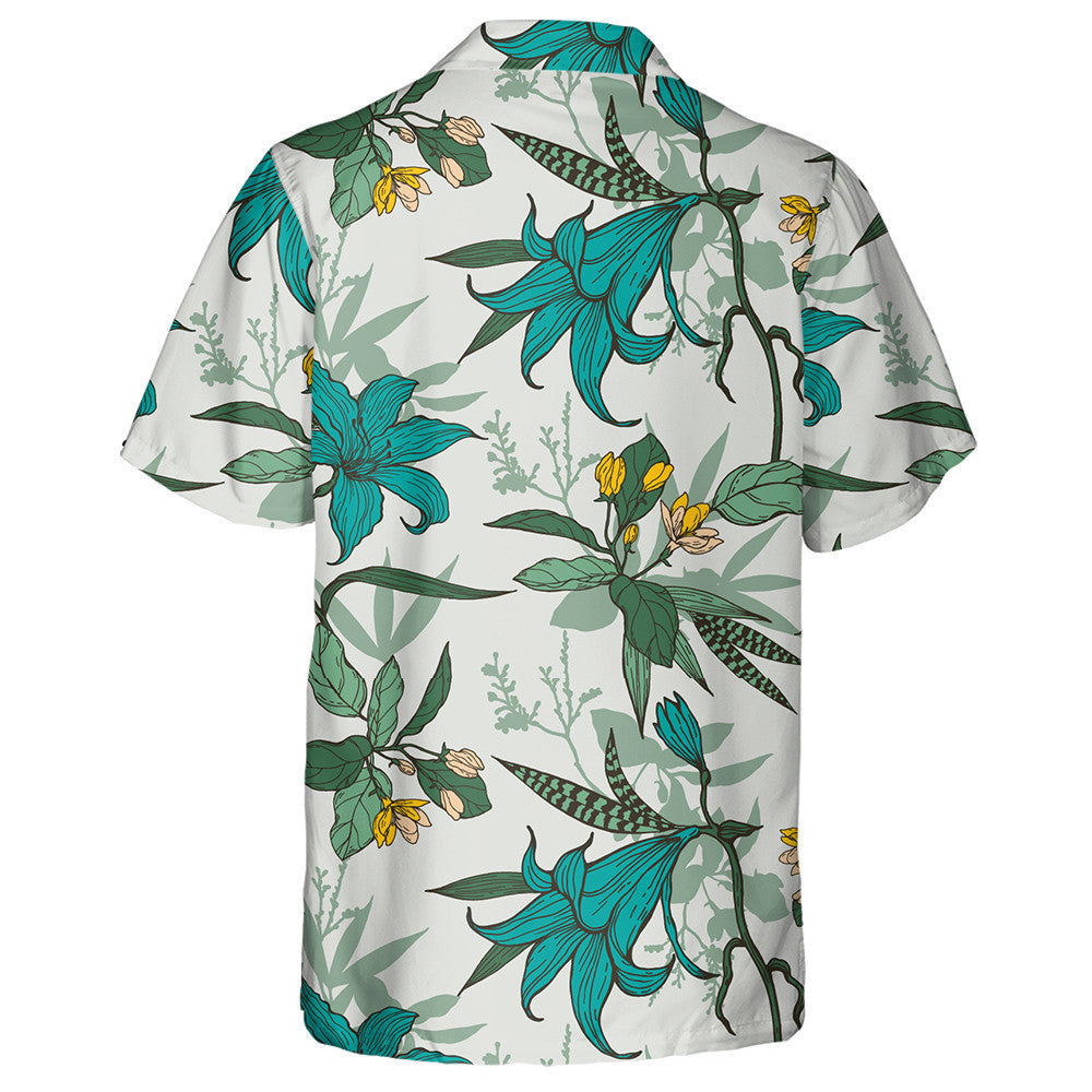 Botanical Flowers Leaves Branches Hand Drawing Design Hawaiian Shirt, Hawaiian Shirt Gift, Christmas Gift
