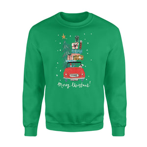 The car bring a tree and gift for christmas funny sweatshirt gifts christmas ugly sweater for men and women