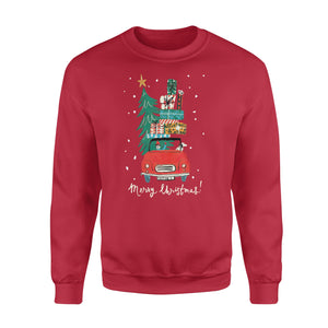 The car bring a tree and gift for christmas funny sweatshirt gifts christmas ugly sweater for men and women